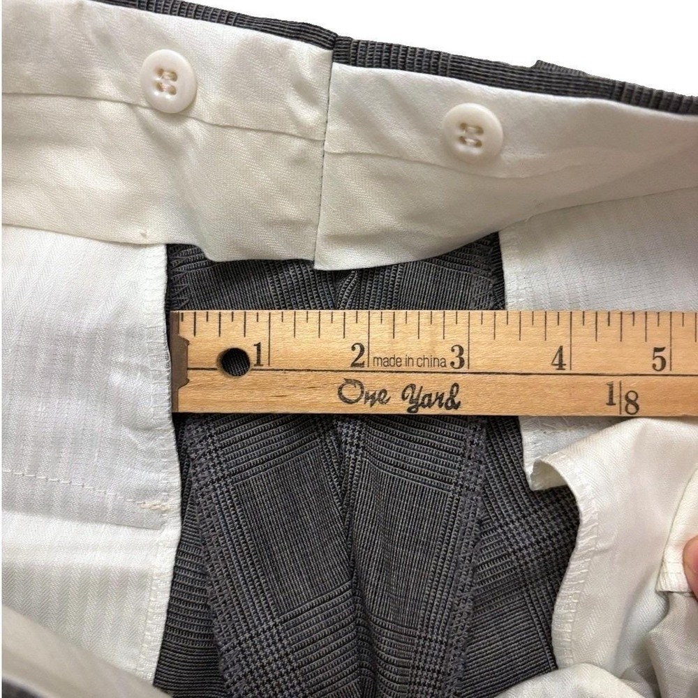 Vtg Ralph Lauren Chaps Glen Plaid 2pc Suit 41R 100% Wool Gray Made in Canada - Picture 14 of 14